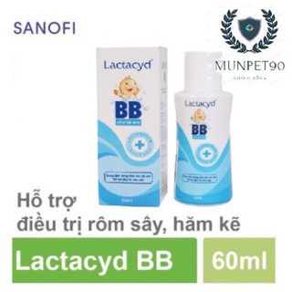 Sữa tắm trẻ em Lactacyd BB - Dùng cho trẻ bị rôm sẩy, hăm kẽ. Giúp nuôi dưỡng cho làn da bé luôn mềm mịn (Chai 60ml)