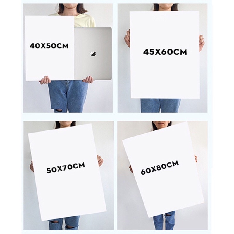 Tranh số hoá 2 bộ màu phong cách tô sần DIY có khung size 50x70