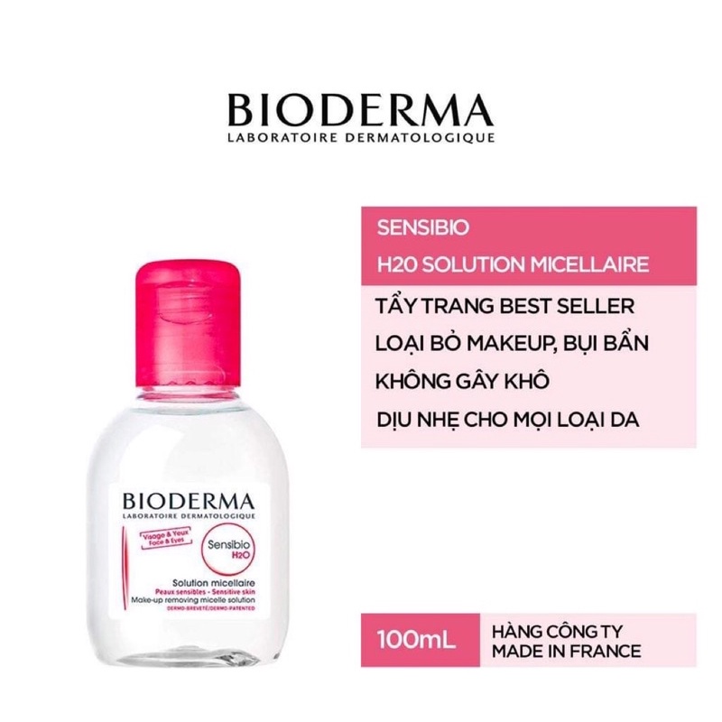 [Chính hãng]Nước tẩy trang Bioderma hồng 100ml