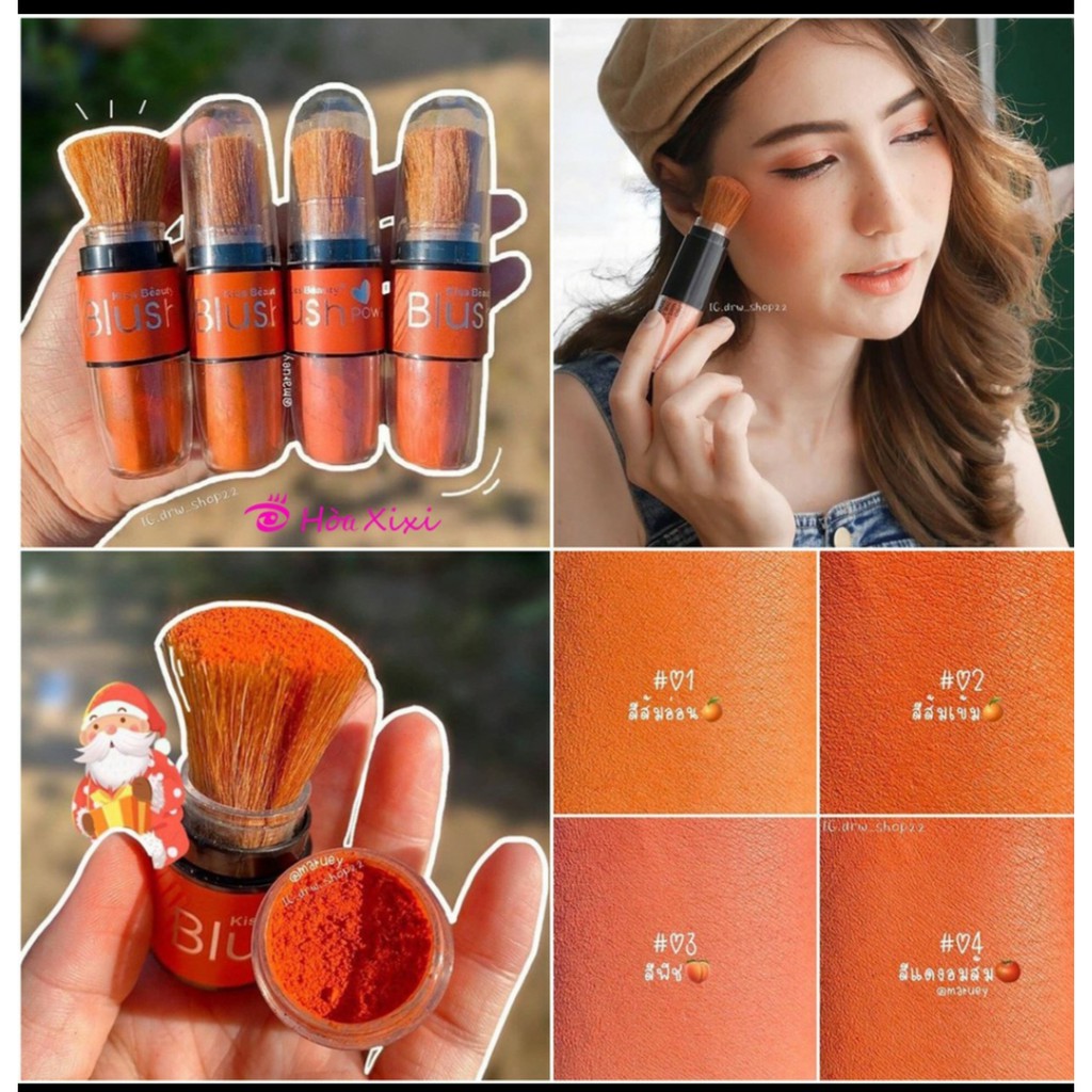 Phấn má bột kèm chổi Kiss Beauty Blush Powder