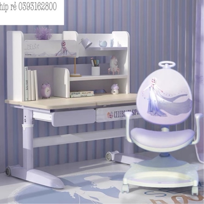 Bộ Bàn Học 110cm Elsa Chống Gù Chống Cận Cao Cấp