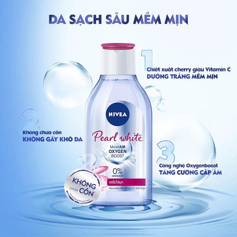 [400ml] Nước Tẩy Trang NIVEA Làm Sáng Da Pearl White Micellar Water