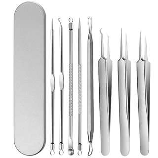 [Hàng mới về] Set dụng cụ nặn mụn đầu đen bằng thép không gỉ