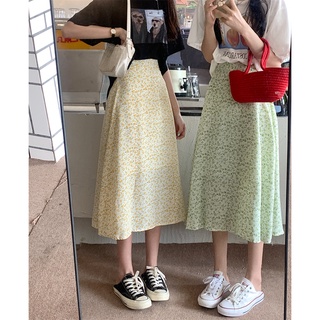 Chân váy hoa nhí nữ dáng xoè đầm váy hoa nhí vintage nhiều màu đẹp lụa hàn hai lớp ALALA