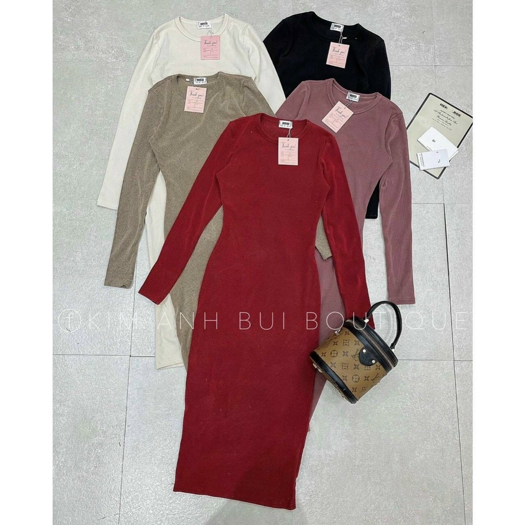 Váy Len Body [HÀNG ĐẸP] Váy Len Dáng Dài Nhiều Màu Ella | BigBuy360 - bigbuy360.vn