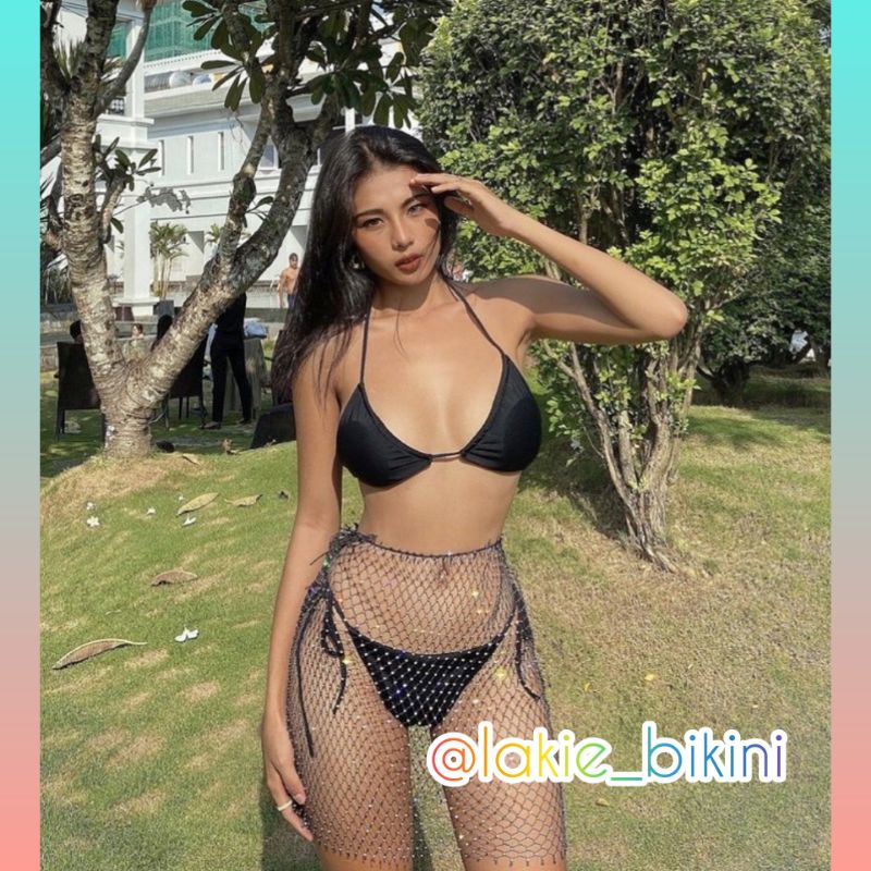 Áo Váy Lưới Đính Đá Lấp Lánh Cover Up Bikini Đi Biển