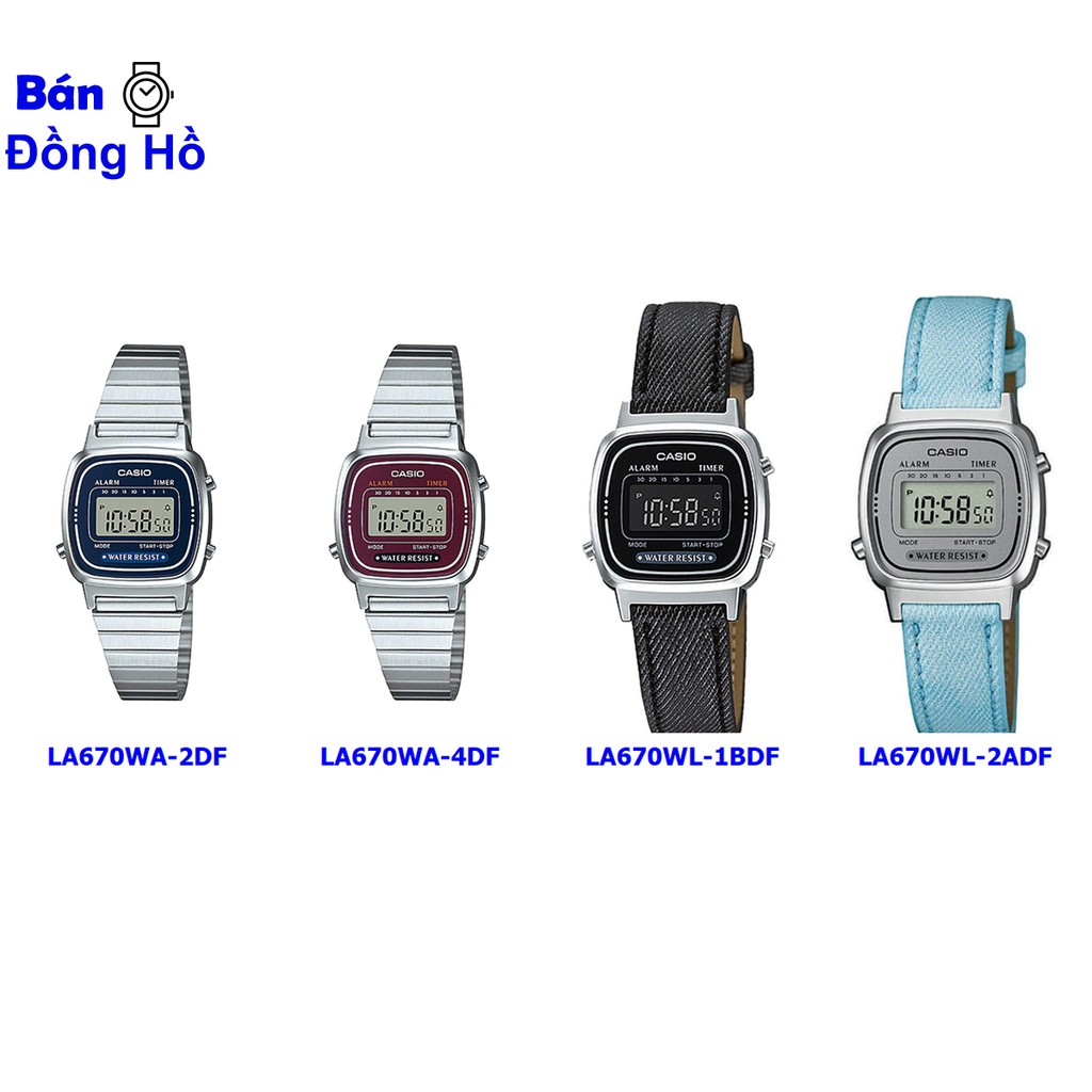Đồng hồ nữ Casio LA670 LA670WA-2DF LA670WA-4DF LA670WL-1BDF LA670W chính hãng - giá