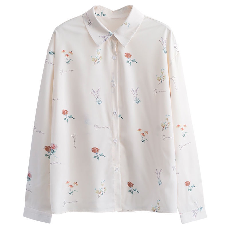 Áo Sơ Mi chiffon Tay Dài In Họa Tiết Phong Cách Hàn Quốc Thời Trang Xuân Thu Mới Cho Nữ
