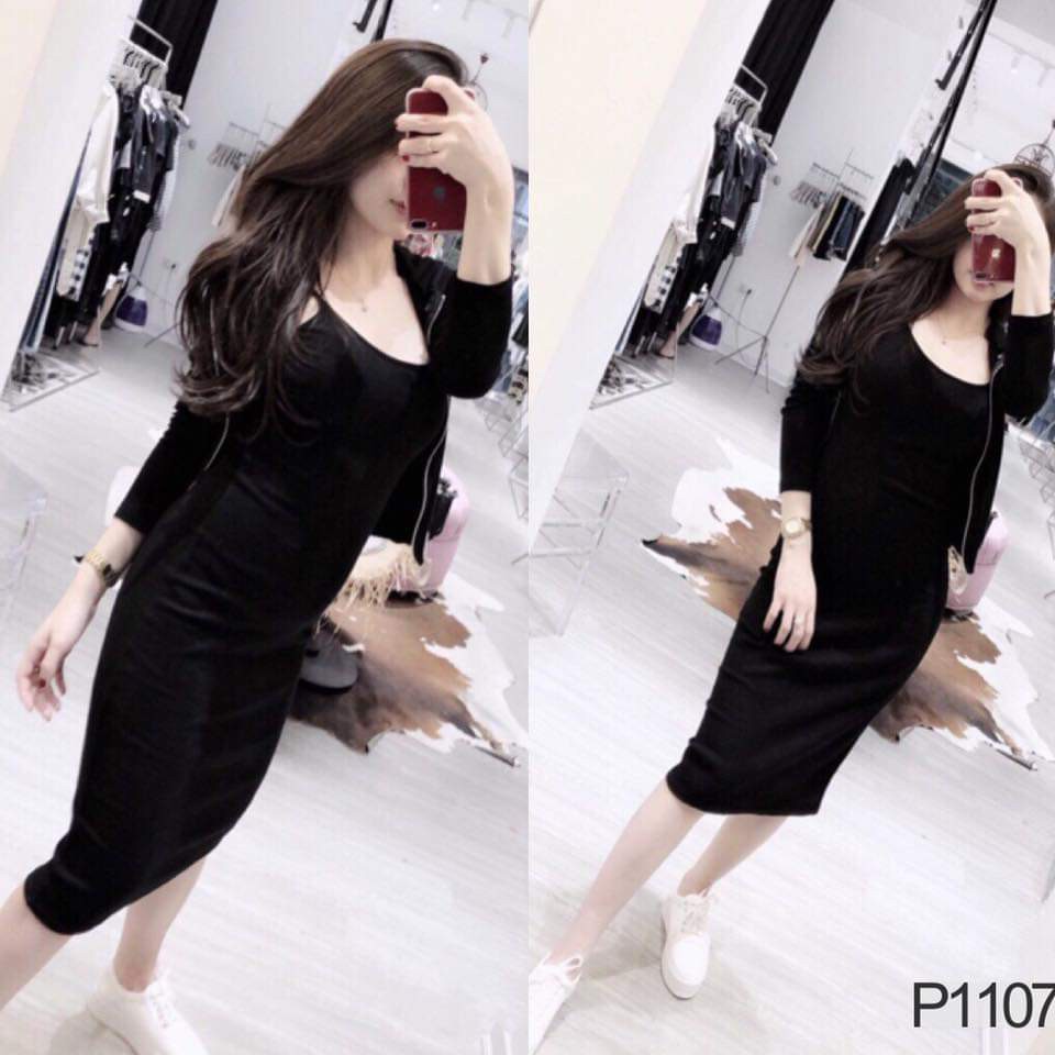 Combo 2 set váy body kèm áo khoác