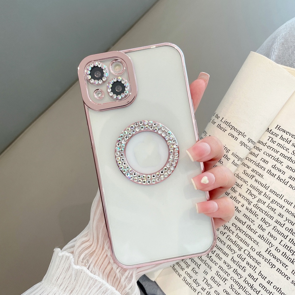 Ốp Điện Thoại Trong Suốt Chống Sốc Đính Đá Lấp Lánh Cho Iphone 11 12 13 Pro MAX X XR XS