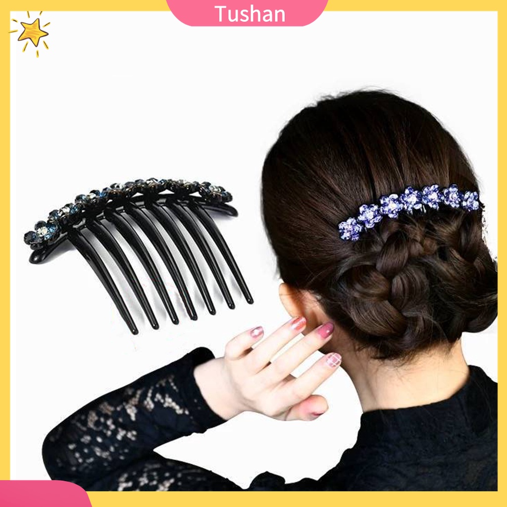 Trâm Cài Tóc 7 Răng Đính Đá Sang Trọng Cho Cô Dâu