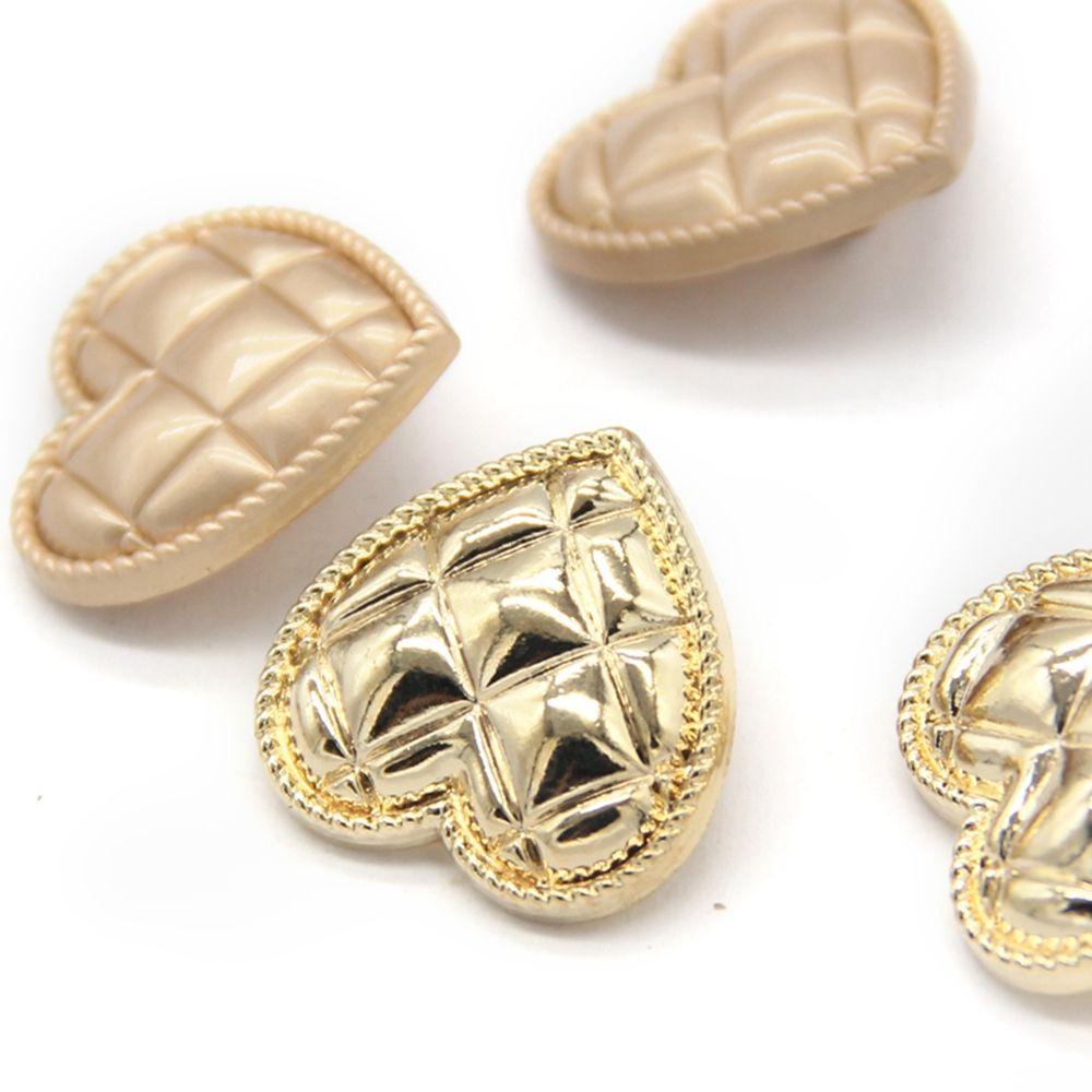 Set 10 Nút Kim Loại Hình Trái Tim|Phụ Kiện Trang Trí Quần Áo Handmade DIY Xinh Xắn