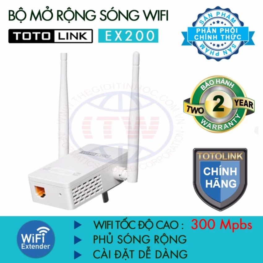 Bộ Mở Rộng Sóng Wifi Totolink EX200 Chuẩn N Tốc Độ 300Mbps - Hãng Phân Phối Chính Thức | WebRaoVat - webraovat.net.vn