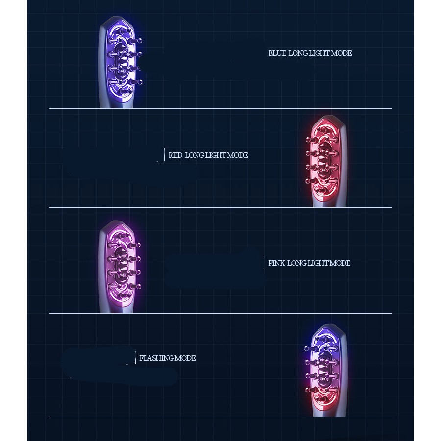 Lược Điện Massge Da Đầu Chăm Sóc Tóc Bằng Sóng EMS Và RF Kết Hợp Ánh Sáng Sinh Học - Hàng Chính Hãng