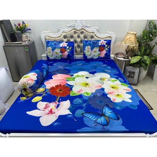Drap thun lạnh 5D cao cấp mẫu hoa( 5 màu)