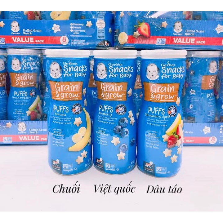 Bánh ăn dặm Gerber cao hình sao,dành cho bé từ 8 tháng DATE T7/2023
