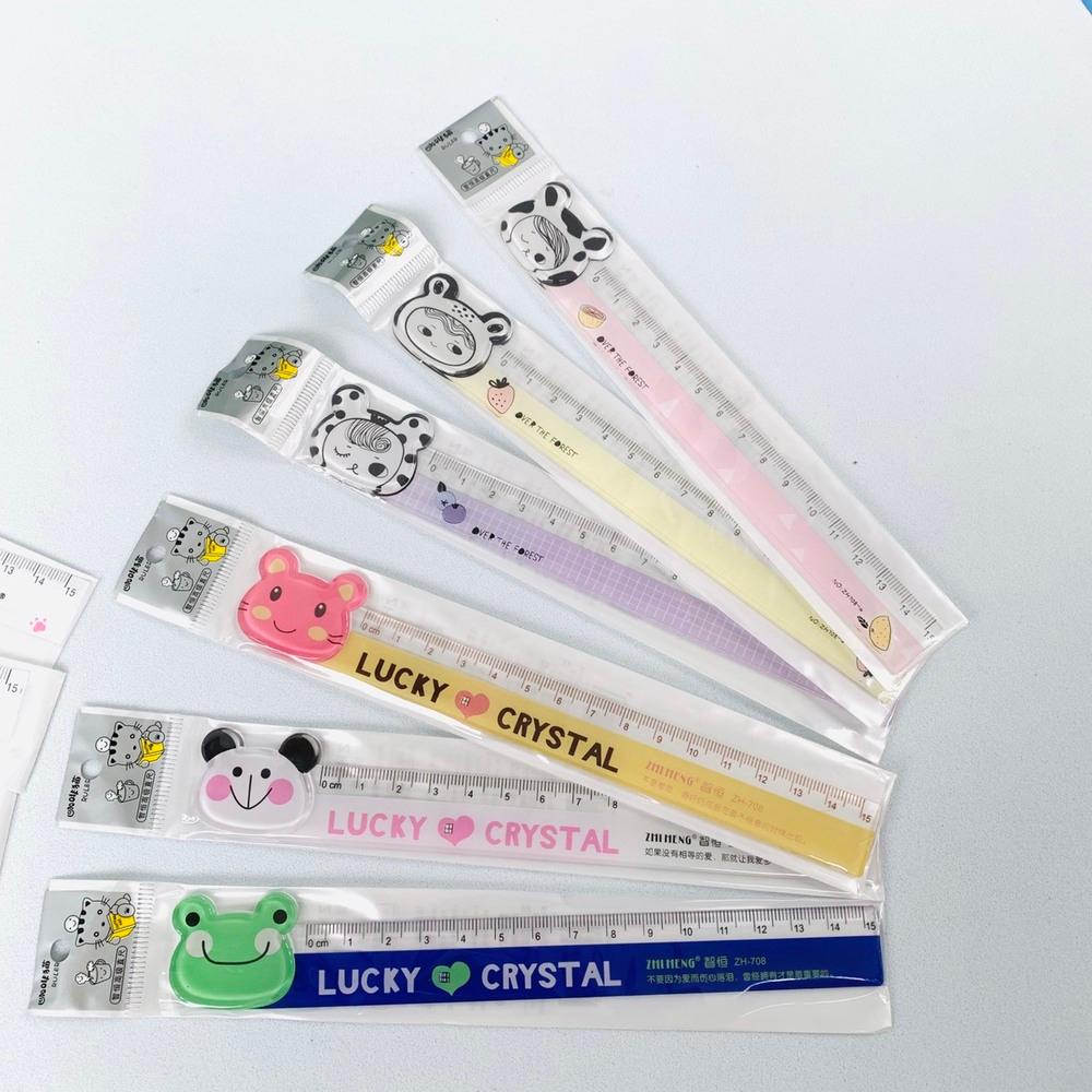 Thước nhựa học sinh 15cm hình con vật cute dễ thương