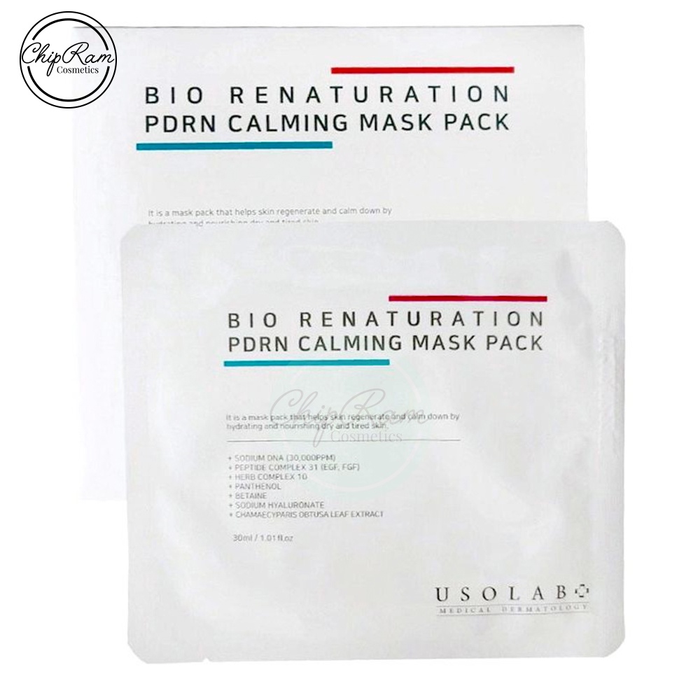 Mặt nạ tái tạo phục hồi Usolab Bio Renaturation PDRN Calming Mask Pack