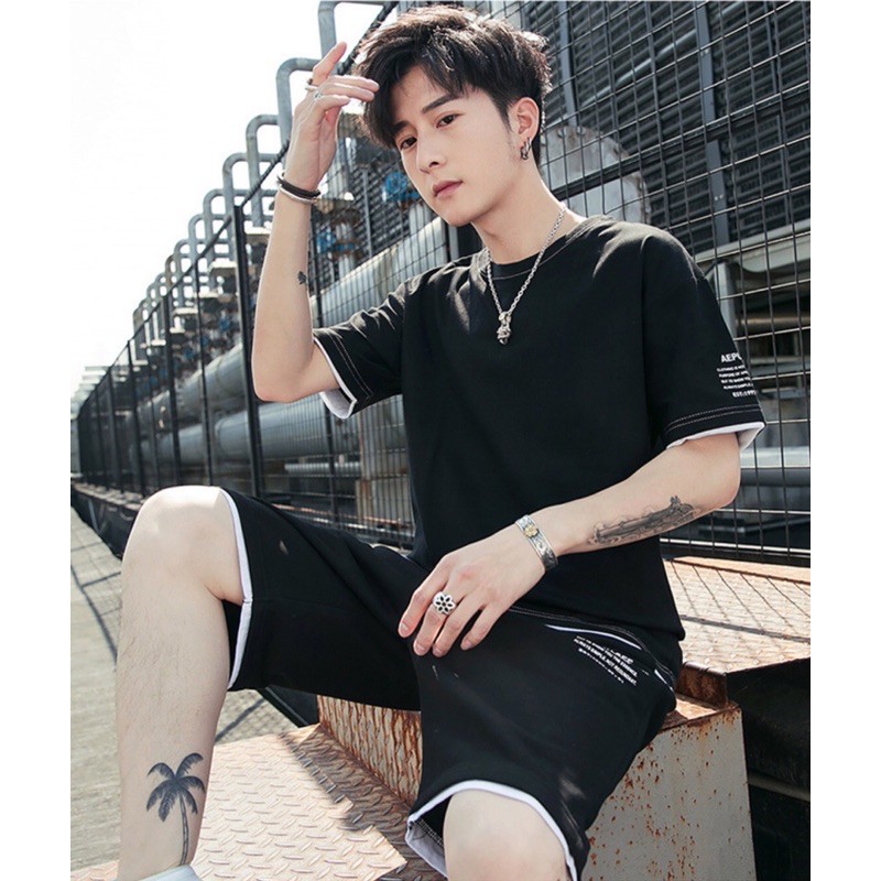 [ Hot 2021- Siêu Chất ] Đồ bộ hè nam may viền sọc cực hot | BigBuy360 - bigbuy360.vn