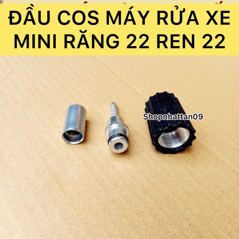 Đầu cos ren trong 22 của dây xịt máy rửa xe gia đình