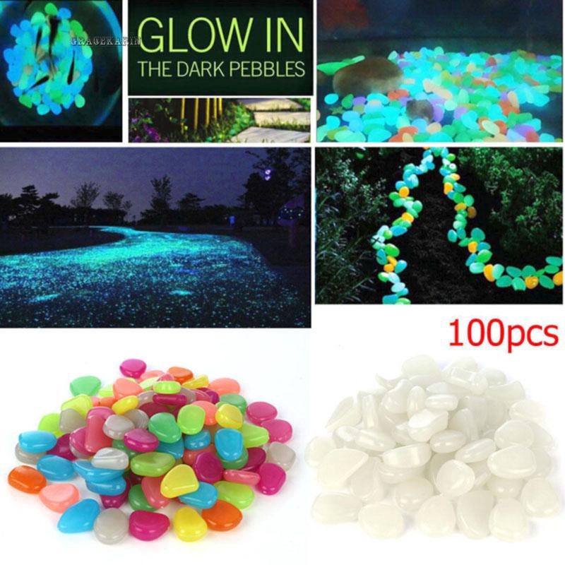 Sỏi phản quang phát sáng trong tối chất liệu nhựa sành dùng để trang trí hồ cá kích thước 2-3cm