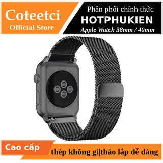 Dây đeo thay thế Apple Watch hiệu Coteetci thép không gỉ - Hàng chính hãng