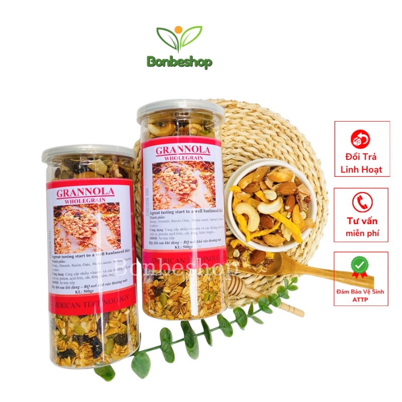1Kg Ngũ Cốc Granola VIP Loại 1 Siêu Hạt 90% Hạt , Giảm Cân Tự Nhiên Không Đường