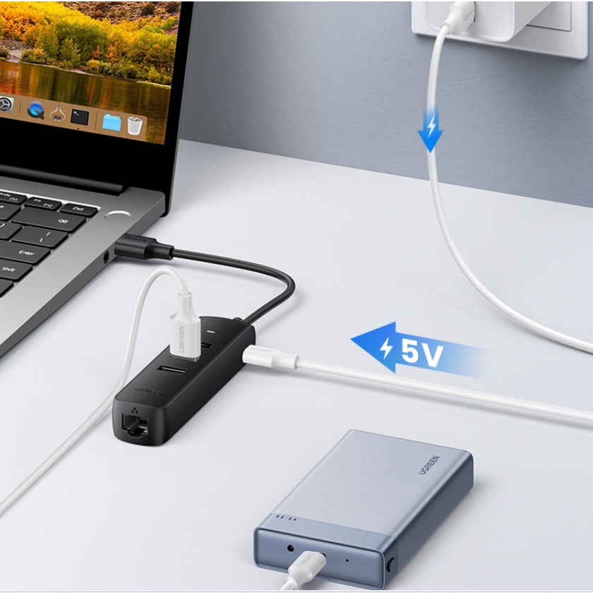 Bộ chia USB Type C sang 3 cổng USB 2.0 và 1 cổng LAN Ugreen 20984