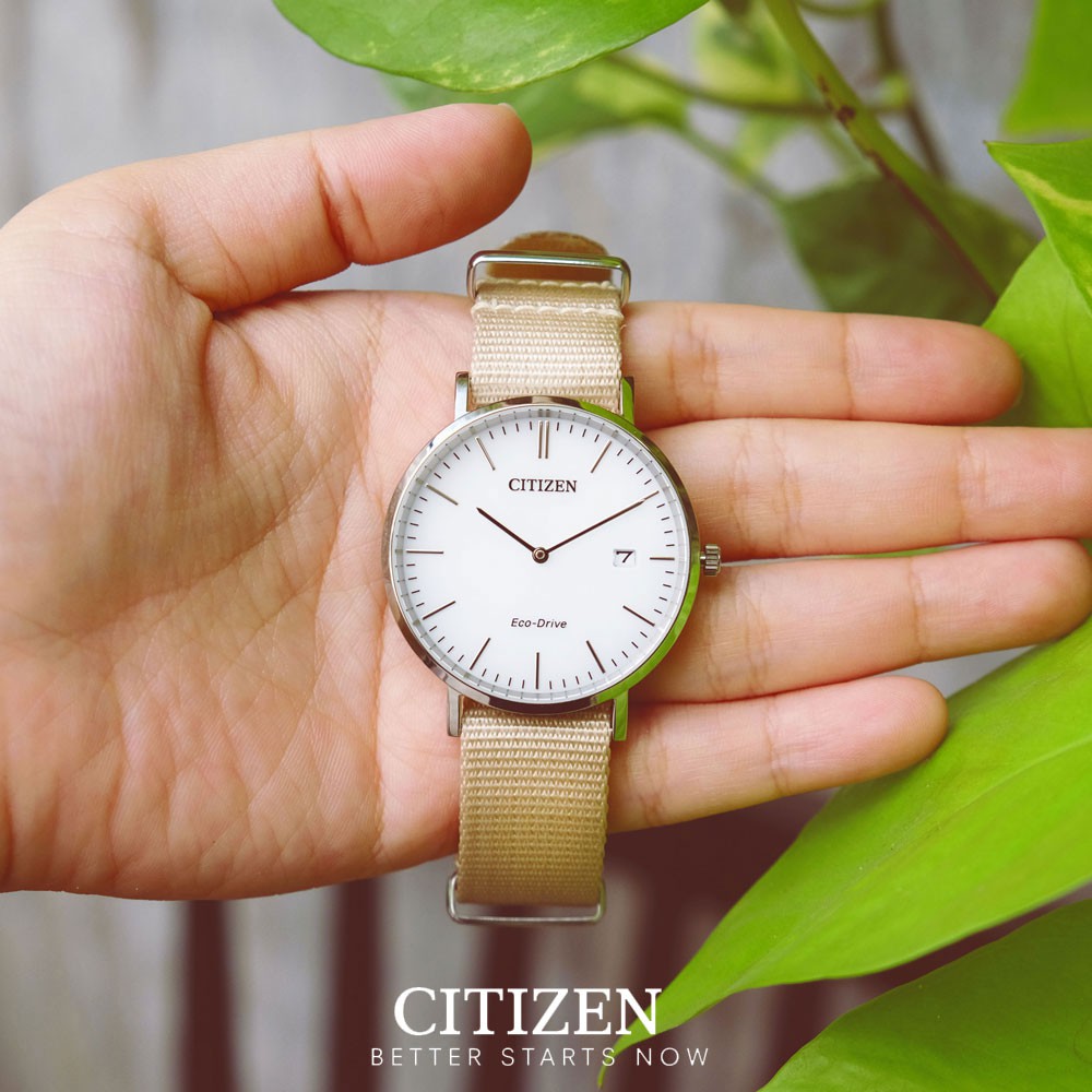 Đồng Hồ Citizen Nam Dây Vải Eco-Drive (Năng Lượng Ánh Sáng) AU1080-20A - Mặt Trắng (40mm)