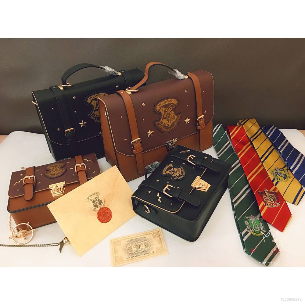 Túi đeo vai bằng da sức chứa lớn in họa tiết hoạt hình Harry Potter cho nữ