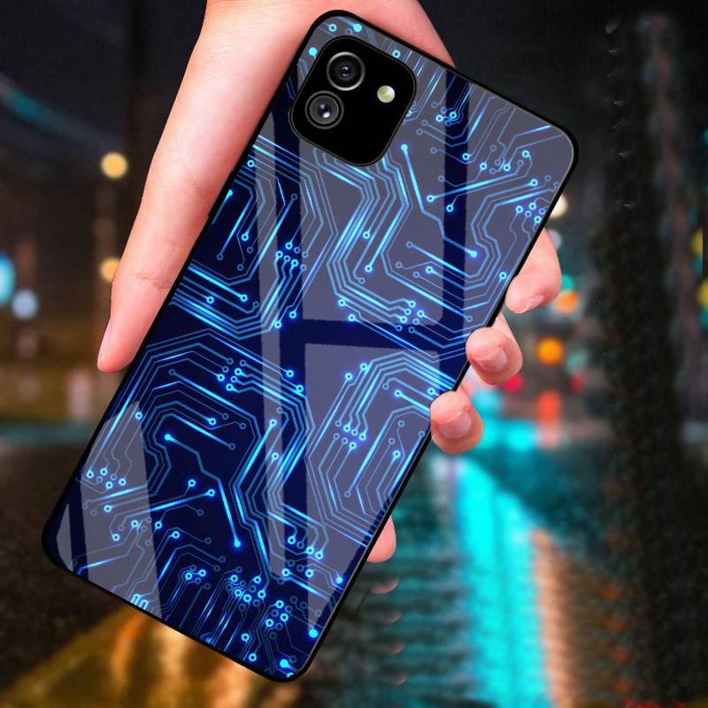 Ốp Lưng SAMSUNG GALAXY A03 mặt kính cường lực cao cấp thiết kế riêng