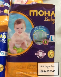 Combo bỉm dán Moha M112 L96 Xl80 miếng ( 4 bịch )