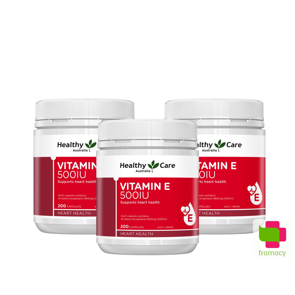 Viên uống Healthy Care Vitamin E 500IU, Úc (200v) hỗ trợ tái tạo, làm đẹp da và tóc cho người từ 12 tuổi | BigBuy360 - bigbuy360.vn