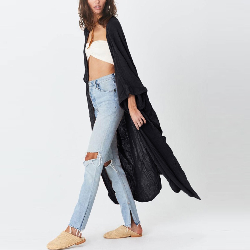 Han Đồ Bơi Che Phủ Ngoài Bikini Dáng Dài Phía Trước Cho Nữ