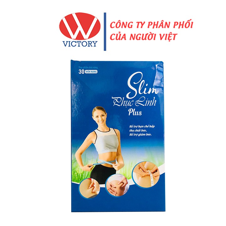 Viên uống giảm cân Slim Phục Linh Plus - Hộp 30 viên - Victory Pharmacy