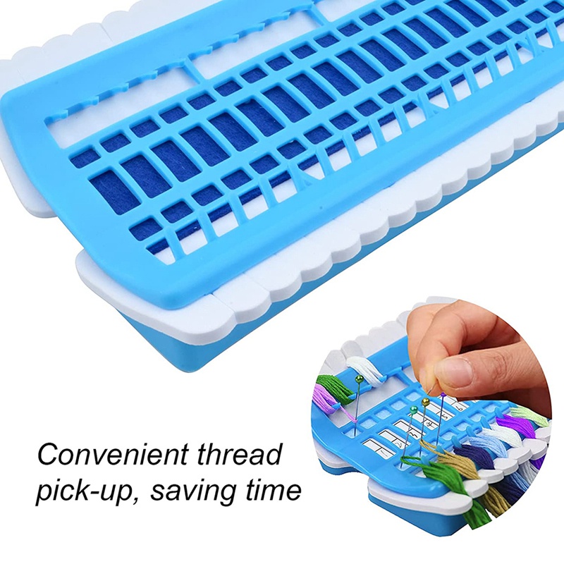 Set 50 vị trí sắp xếp chỉ thêu kèm thẻ giấy 15P màu xanh lam