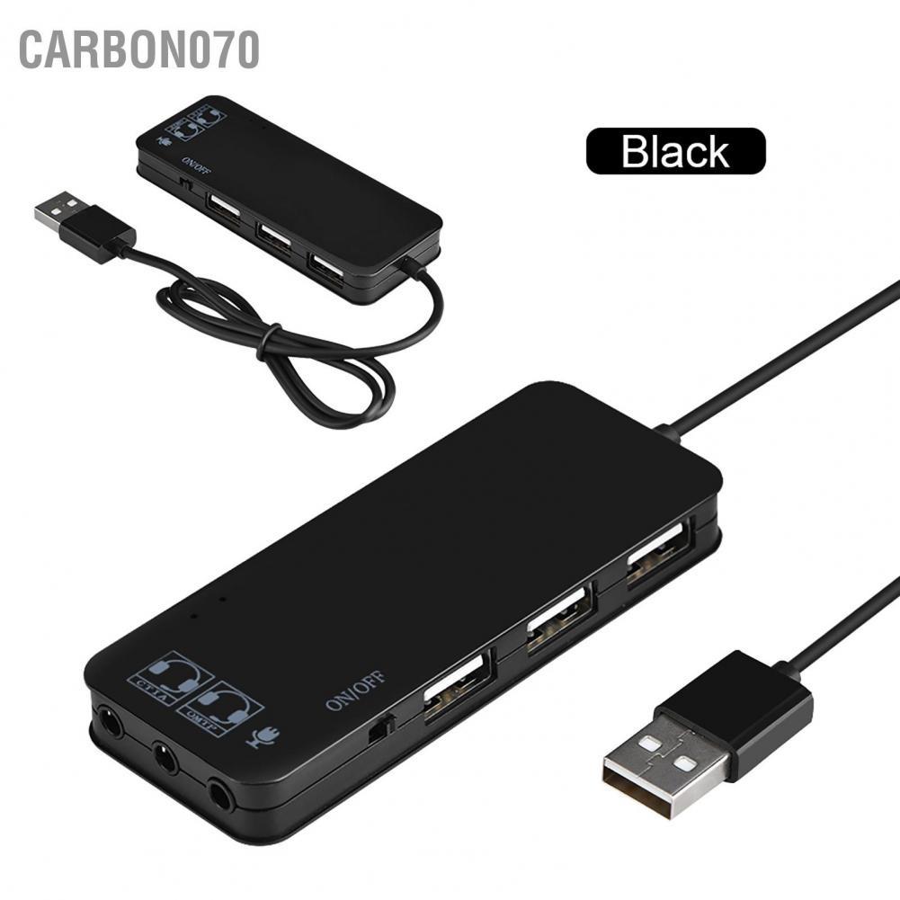 🌟Hàng Sẵn Hub chia cổng chuyển đổi âm thanh Bộ chia đa cổng Hub USB 2.0 TO 3 cổng + Mic tai nghe w / Bộ chuyển đổi âm thanh 7.1CH