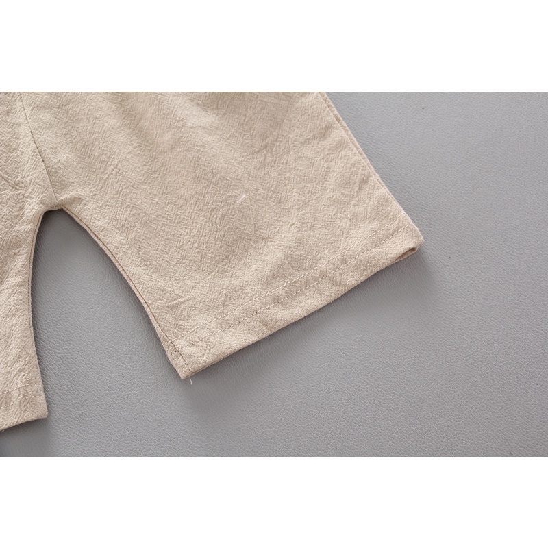 Áo sơ mi tay ngắn + quần short bé trai 2 mảnh 0-4 tuổi phim hoạt hình khủng long