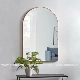 Gương kibath khung nhôm hình bán nguyệt kt 60x80 cm