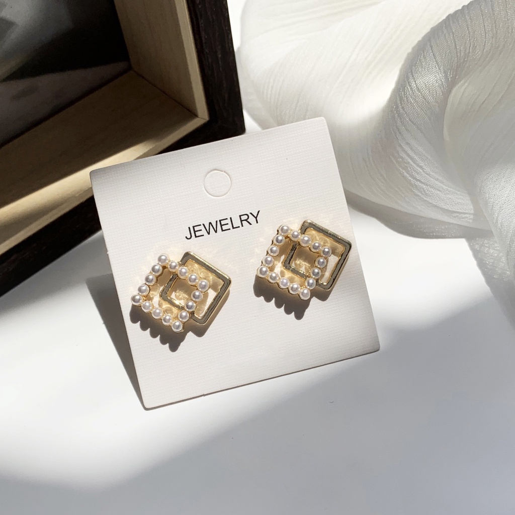 Bông tai nữ hình học đính ngọc K548 Mayconner