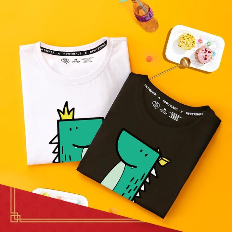 [Hàng Xịn, Gía Tốt] Áo Phông Thun Nữ Tay Ngắn Hình Icon Khủng Long Nhiều Màu - Unisex - Cotton - Mã AT019