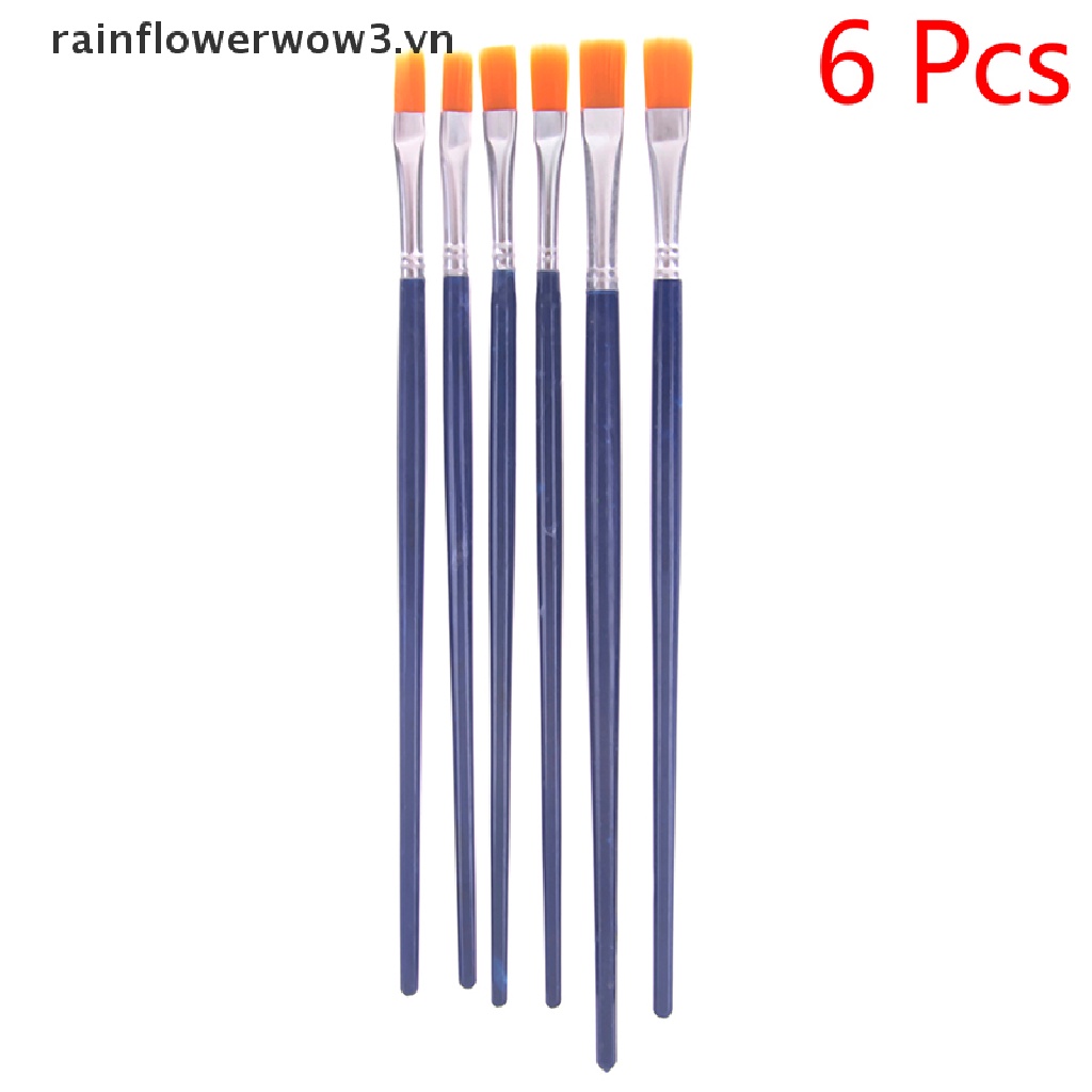 Bộ 6 Cọ Vẽ Màu Nước Bằng Sợi Nylon Chuyên Dùng