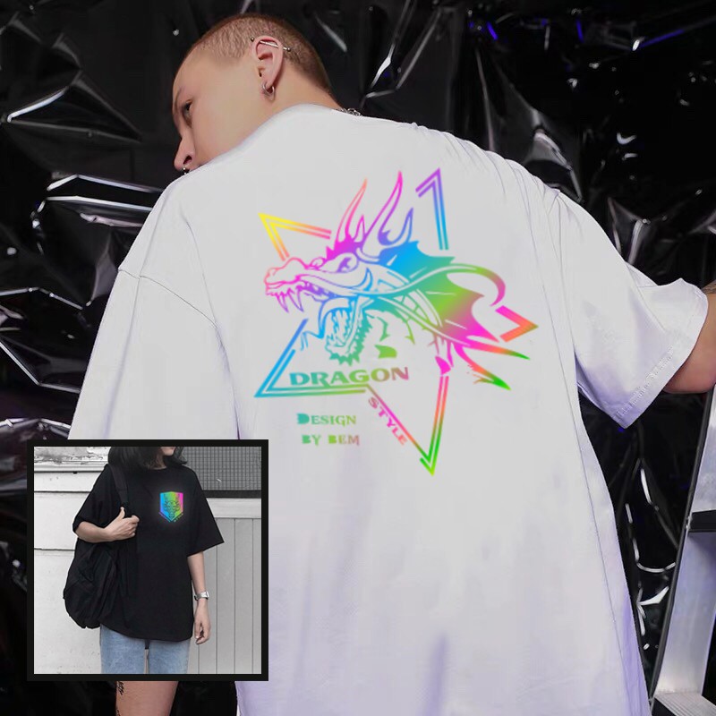 Áo  Phản Quang Đa Sắc Tay Lỡ Unisex