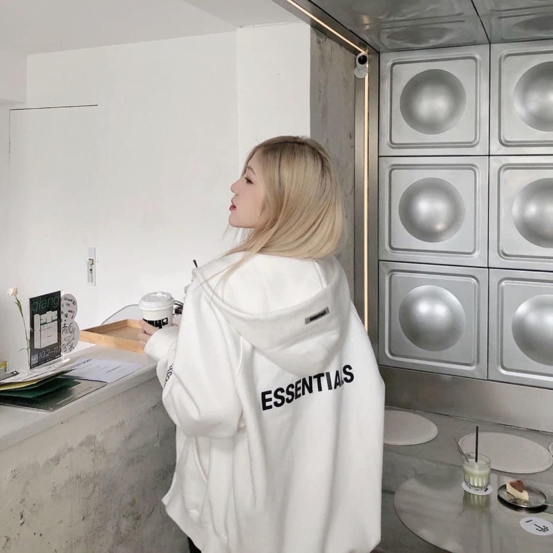 Áo Hoodie Zip Essentials Nam Nữ Form Rộng Khoác Nỉ bông | BigBuy360 - bigbuy360.vn