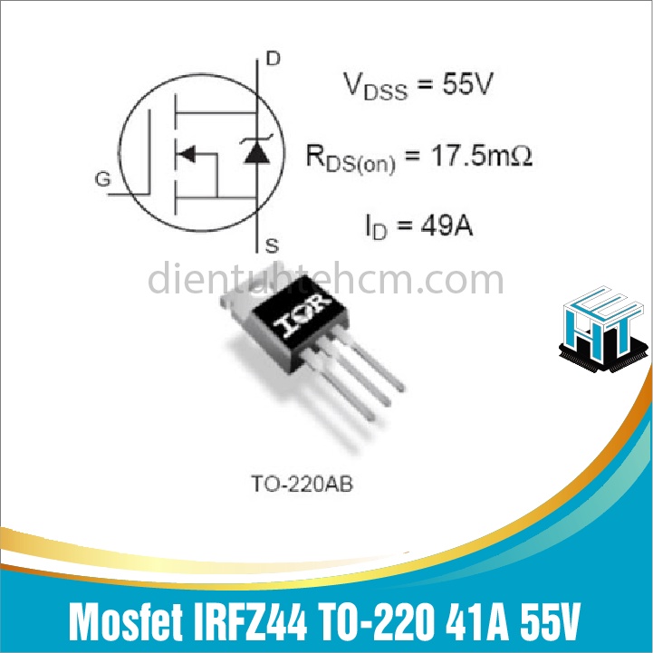 Mosfet  CÔNG SUẤT IRFZ44 TO-220 41A 55V Kênh N