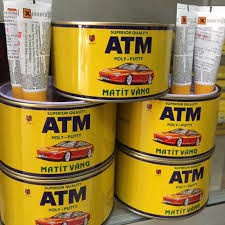 ♂(CHÍNH HÃNG) BẢ MATIT VÀNG ATM BỘT TRÉT 2THÀNH PHẦN LON 1KG, LÀM BÓNG CHE LỒI LÕM SẮT, GỖ