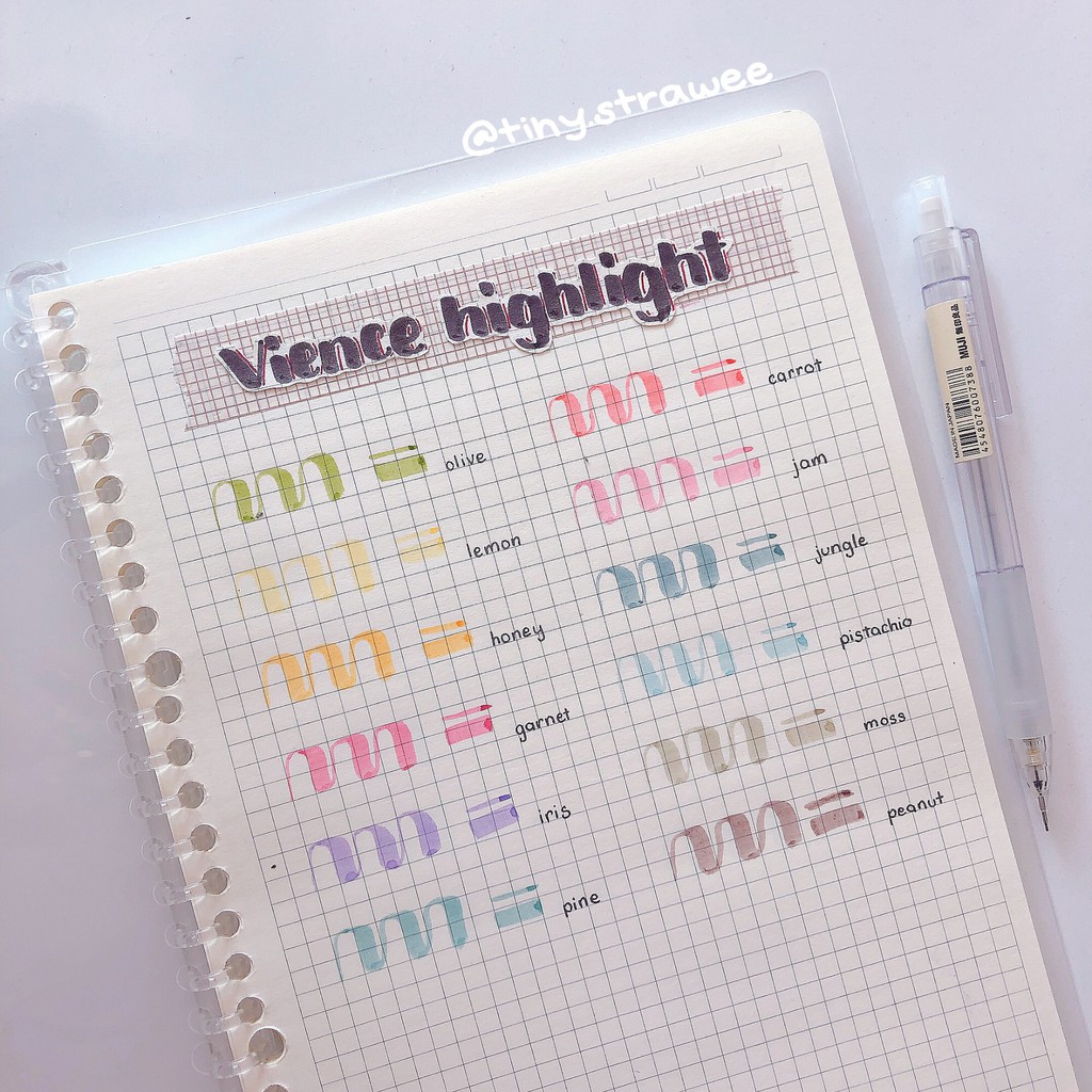 Set 6 bút highlight VIENCE tone màu pastel