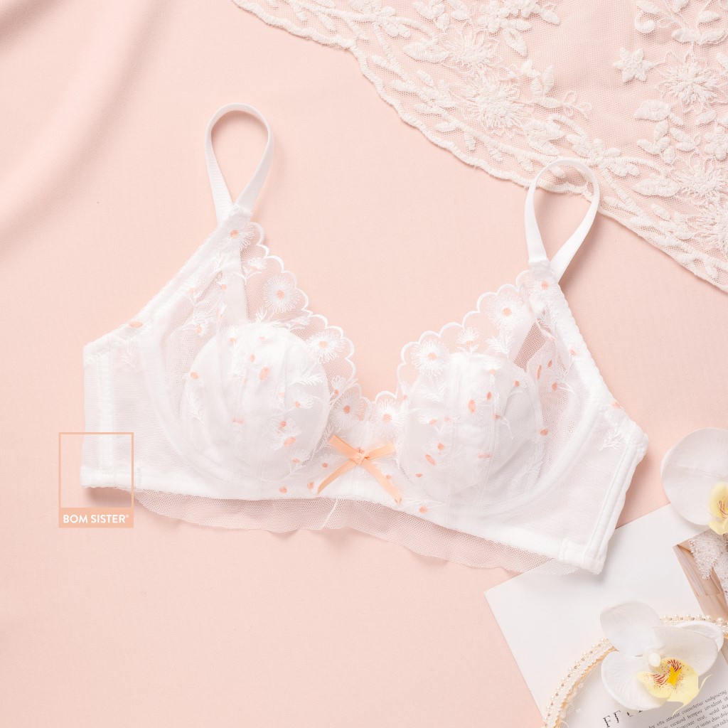 [Mã FARSBRBOM1 giảm 10% đơn 99K] Áo lót không mút ren hoa có gọng nâng ngực tự nhiên BOM SISTER A4043 | BigBuy360 - bigbuy360.vn