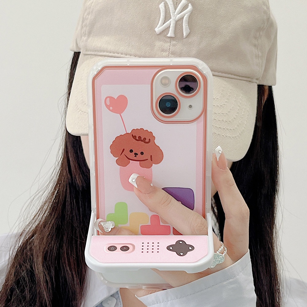 Ốp Điện Thoại Trong Suốt Kèm Chân Đỡ Họa Tiết Máy Chơi Game Cho iPhone 11 12 13 Pro Max XS Max XR X 6 6S 7 8 Plus SE 2 3