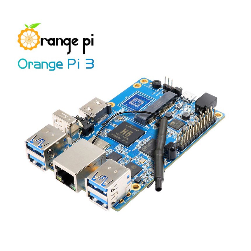 Orange Pi 3 chip H6 RAM 2GB 4 cổng USB 3.0 Wifi LAN Giga và PCIe